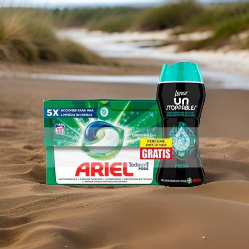 ARIEL PODS- 25 lavages +Billes 210g OFFERTE